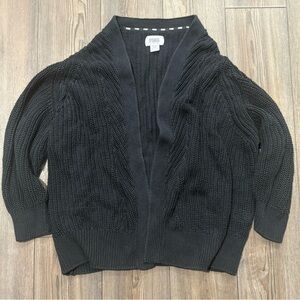 VS PINK Chunky Knit Open Cardigan Black Women’s M/L Oversized Cozy Sweater